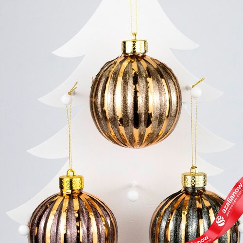 Фото 3: Украшение подвесное «Шар» (пластик), D10см, в асс., бронзовый