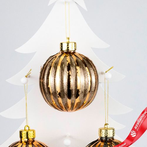 Фото 4: Украшение подвесное «Шар» (пластик), D10см, в асс., бронзовый