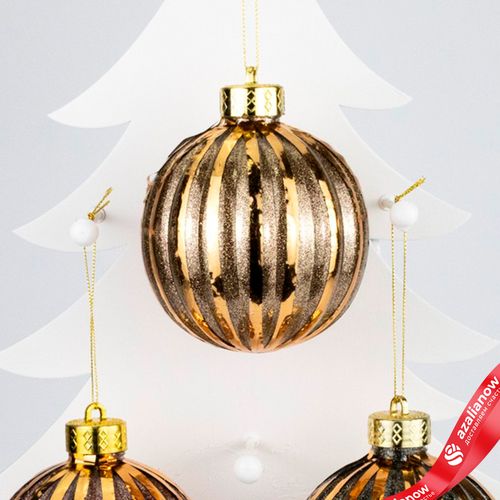 Фото 5: Украшение подвесное «Шар» (пластик), D10см, в асс., бронзовый