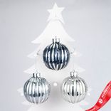 Маленькое фото 1: Украшение подвесное «Шар» (пластик), D10см, в асс., серебряный