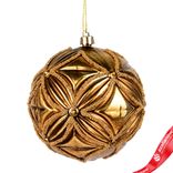 Маленькое фото 1: Украшение подвесное «Шар» (пластик), D10см, золотой