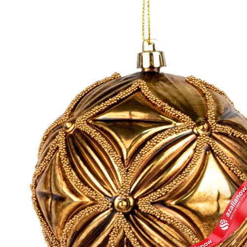 Фото 2: Украшение подвесное «Шар» (пластик), D10см, золотой