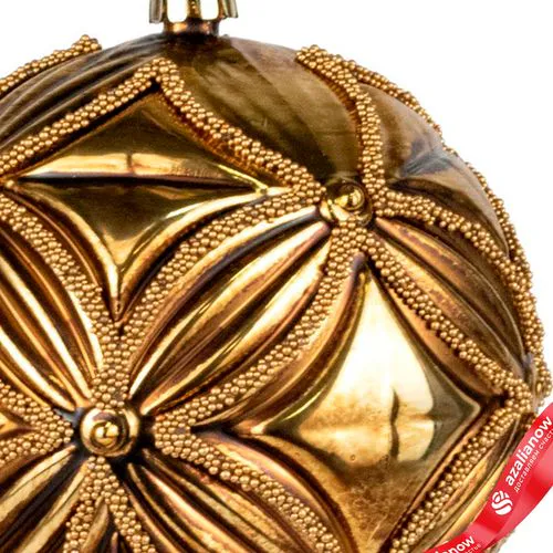 Фото 3: Украшение подвесное «Шар» (пластик), D10см, золотой