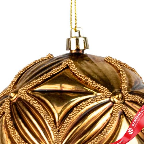 Фото 4: Украшение подвесное «Шар» (пластик), D10см, золотой