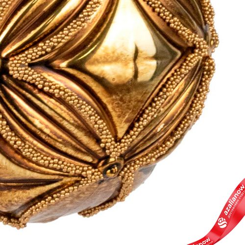 Фото 5: Украшение подвесное «Шар» (пластик), D10см, золотой