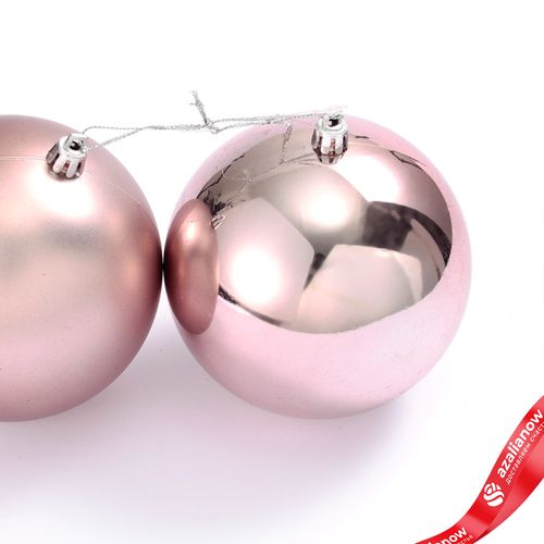 Фото 3: Украшение подвесное Шар (пластик), D12см, розовый, в асс.