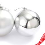 Маленькое фото 3: Украшение подвесное Шар (пластик), D12см, серебряный, в асс.