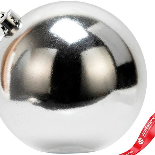 Фото 2: Украшение подвесное «Шар классический» (пластик), D12см, белый, в асс.