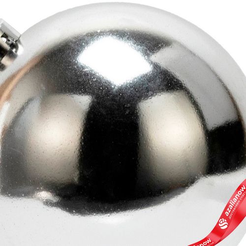 Фото 4: Украшение подвесное «Шар классический» (пластик), D12см, белый, в асс.