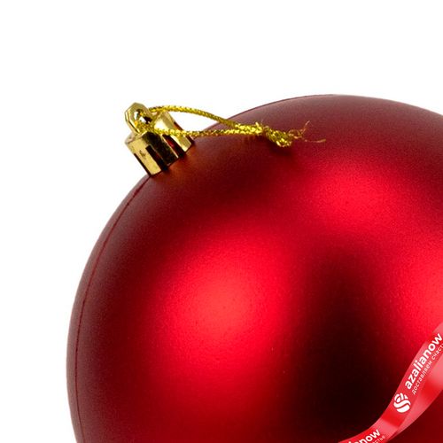 Фото 3: Украшение подвесное «Шар классический» (пластик), D12см, красный, в асс.