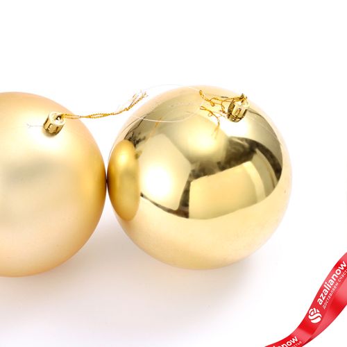 Фото 3: Украшение подвесное Шар (пластик), D12см, золотой, в асс.