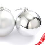 Маленькое фото 3: Украшение подвесное Шар (пластик), D15см, серебряный, в асс.