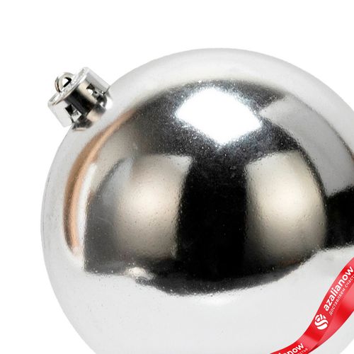 Фото 2: Украшение подвесное «Шар классический» (пластик), D15см, белый, в асс.