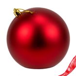 Маленькое фото 4: Украшение подвесное «Шар классический» (пластик), D15см, красный, в асс.