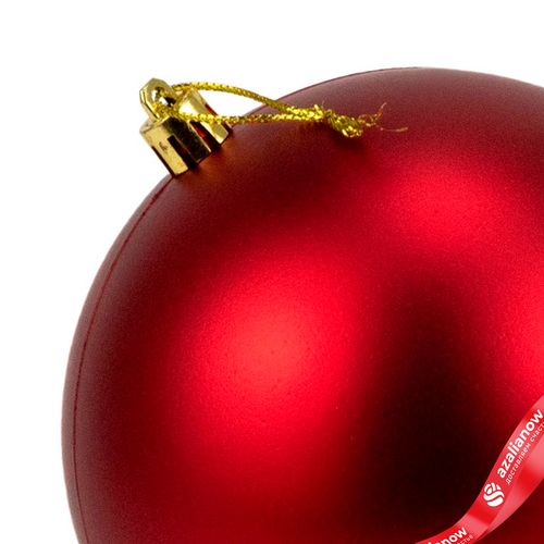 Фото 5: Украшение подвесное «Шар классический» (пластик), D15см, красный, в асс.