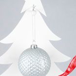 Маленькое фото 2: Украшение подвесное «Шар» (пластик), D8см, серебряный