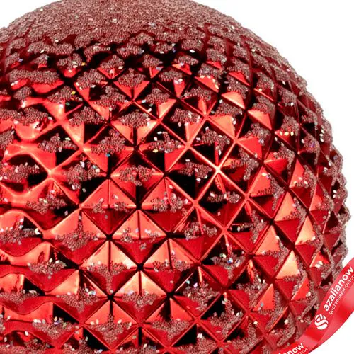 Фото 3: Украшение подвесное «Шар с глиттером» (пластик), D13см, красный