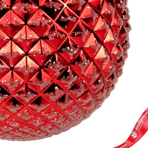 Фото 5: Украшение подвесное «Шар с глиттером» (пластик), D13см, красный