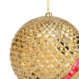 Маленькое фото 2: Украшение подвесное «Шар с глиттером» (пластик), D13см, золотой