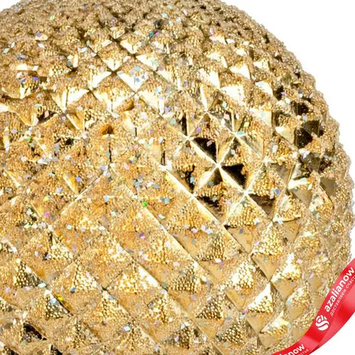 Фото 3: Украшение подвесное «Шар с глиттером» (пластик), D13см, золотой