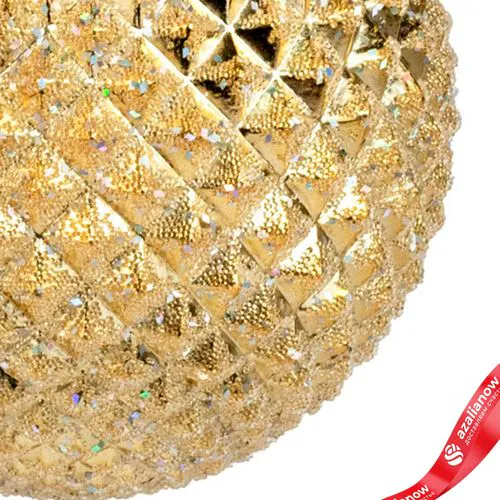 Фото 5: Украшение подвесное «Шар с глиттером» (пластик), D13см, золотой