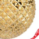 Маленькое фото 5: Украшение подвесное «Шар с глиттером» (пластик), D13см, золотой