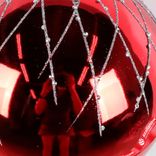 Маленькое фото 3: Украшение подвесное «Шар с глиттером» (пластик), D15см, красный