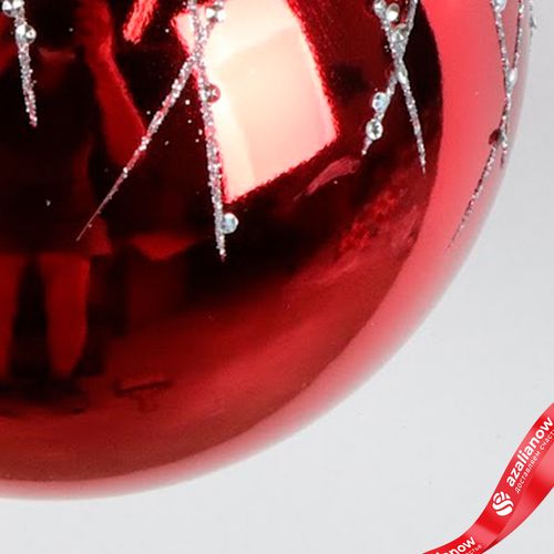 Фото 5: Украшение подвесное «Шар с глиттером» (пластик), D15см, красный