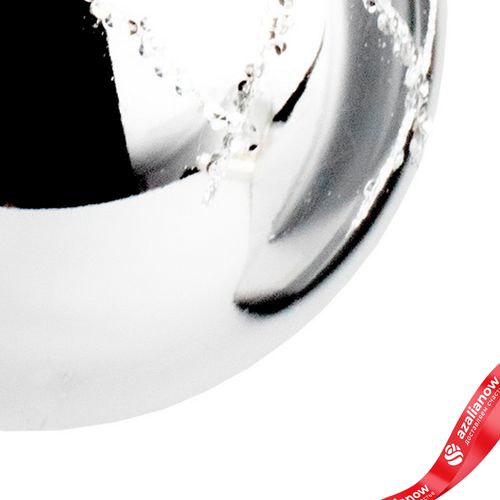 Фото 5: Украшение подвесное «Шар с блестками» (пластик), D15см, серебряный