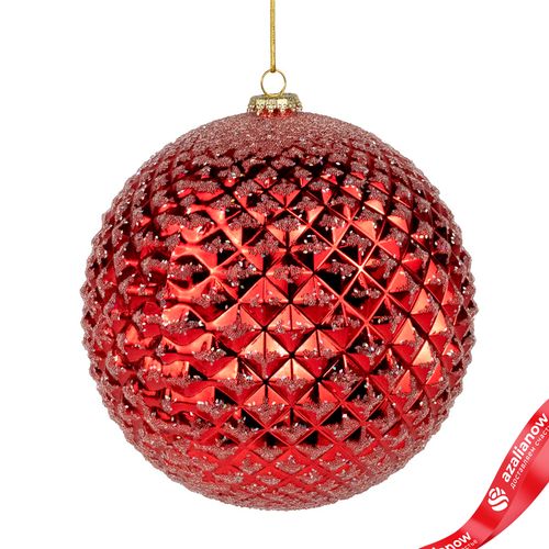 Украшение подвесное «Шар с глиттером» (пластик), D20см, красный