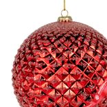 Маленькое фото 2: Украшение подвесное «Шар с глиттером» (пластик), D20см, красный