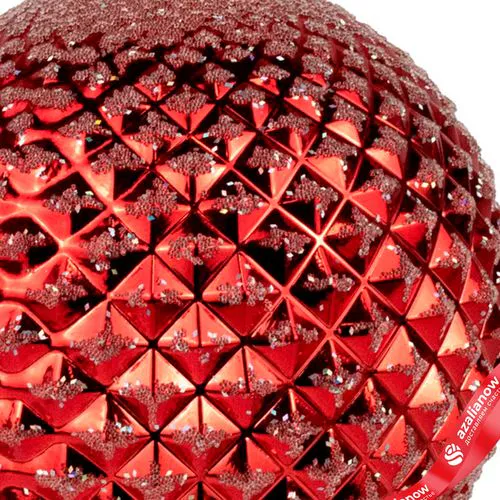 Фото 3: Украшение подвесное «Шар с глиттером» (пластик), D20см, красный
