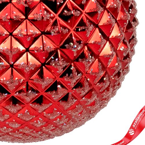 Фото 5: Украшение подвесное «Шар с глиттером» (пластик), D20см, красный