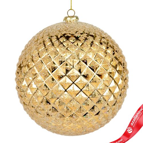 Украшение подвесное «Шар с глиттером» (пластик), D20см, золотой
