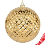 Маленькое фото 1: Украшение подвесное «Шар с глиттером» (пластик), D20см, золотой