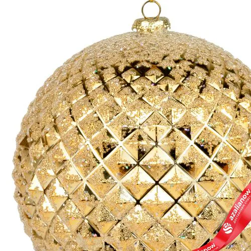 Фото 2: Украшение подвесное «Шар с глиттером» (пластик), D20см, золотой