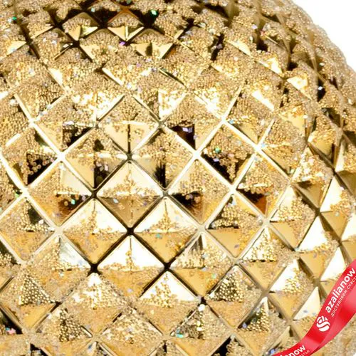 Фото 3: Украшение подвесное «Шар с глиттером» (пластик), D20см, золотой