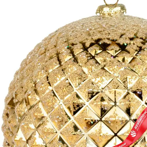 Фото 4: Украшение подвесное «Шар с глиттером» (пластик), D20см, золотой