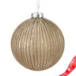 Маленькое фото 1: Украшение «Шар» (стекло), D10см, шампань, вар. 2