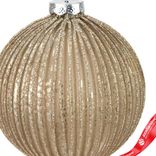 Маленькое фото 2: Украшение «Шар» (стекло), D10см, шампань, вар. 2