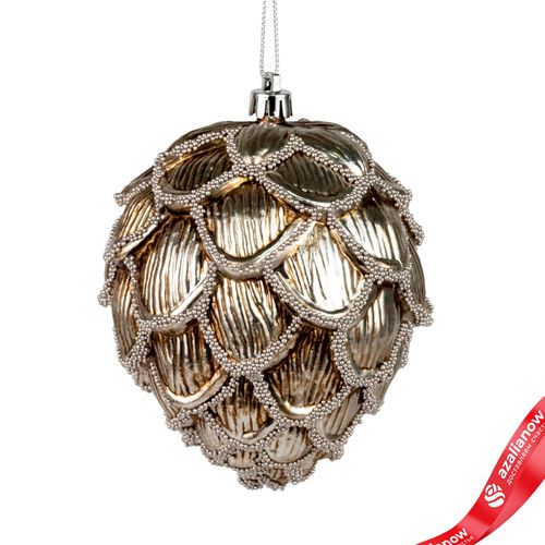 Украшение подвесное «Шишка» (пластик), 12см, серебряный