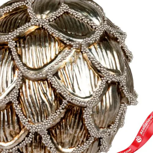 Фото 3: Украшение подвесное «Шишка» (пластик), 12см, серебряный