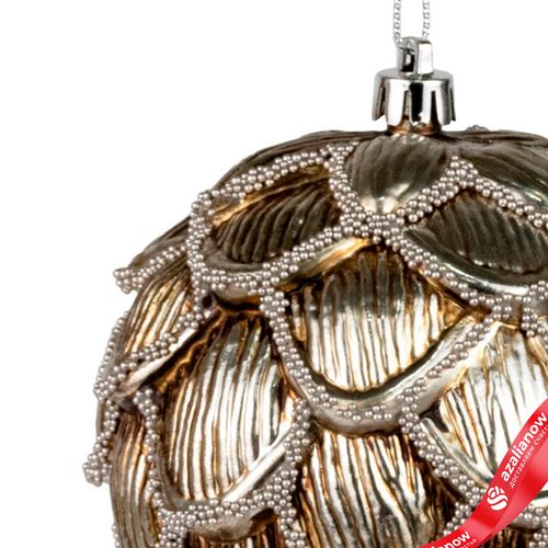 Фото 4: Украшение подвесное «Шишка» (пластик), 12см, серебряный