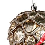 Маленькое фото 4: Украшение подвесное «Шишка» (пластик), 12см, серебряный