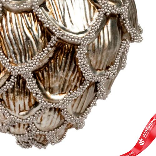 Фото 5: Украшение подвесное «Шишка» (пластик), 12см, серебряный