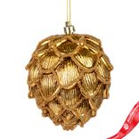 Маленькое фото 1: Украшение подвесное «Шишка» (пластик), 12см, золотой