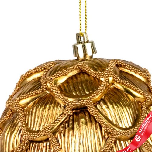 Фото 4: Украшение подвесное «Шишка» (пластик), 12см, золотой