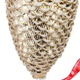 Маленькое фото 5: Украшение подвесное «Шишка на ветке» (пластик), H21х10cм, золотой