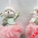 Маленькое фото 4: Украшение подвесное «Снеговик на облачке» (полирезин), Н8,5х5,5см, в асс., розовый