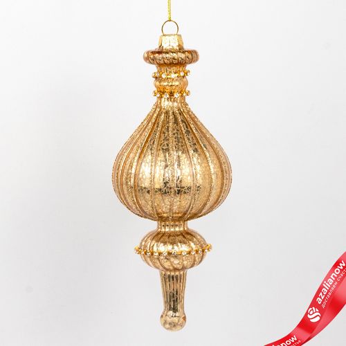 Украшение подвесное со стразами (стекло), Н19х7,5см, золотой